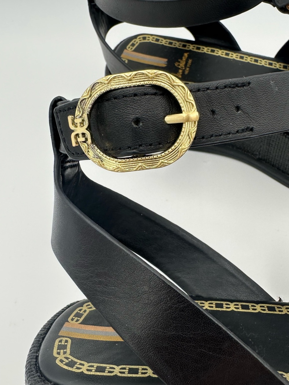 Sam Edelman NAIMA Black Leather Platform Gladiator Sandals Size 8.5 - Picture 3 of 9